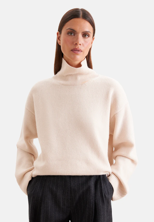 Pull en laine roulée en laine et cachemire in Beige |  Seidensticker Onlineshop