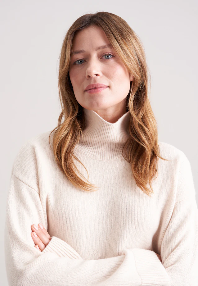 Pull en laine roulée en laine et cachemire in Beige |  Seidensticker Onlineshop