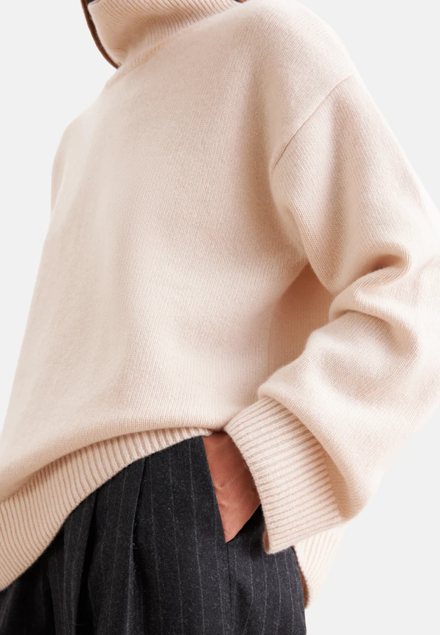 Pull en laine roulée en laine et cachemire in Beige |  Seidensticker Onlineshop