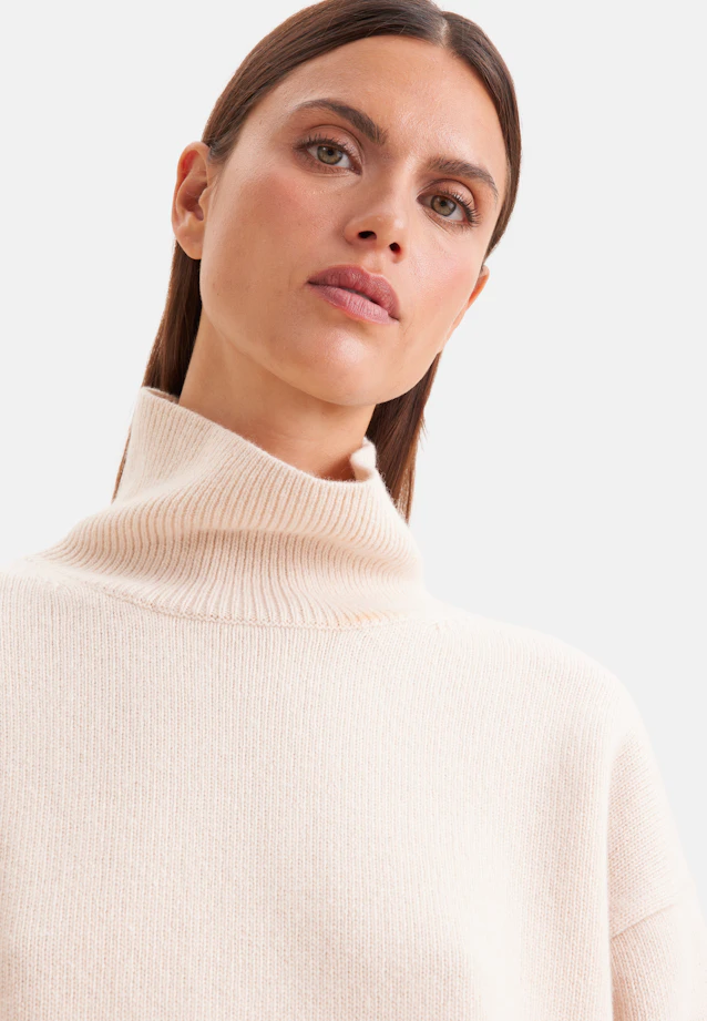 Pull en laine roulée en laine et cachemire in Beige |  Seidensticker Onlineshop