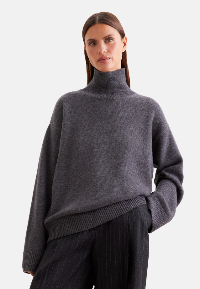 Pull en laine roulée en laine et cachemire in Gris |  Seidensticker Onlineshop