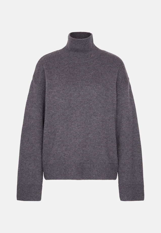 Boxy wool and cashmere turtleneck sweater in Grey |  Seidensticker Onlineshop