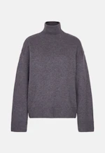 Boxy wool and cashmere turtleneck sweater in Grey |  Seidensticker Onlineshop