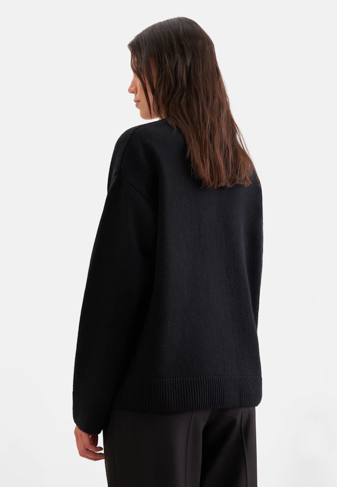 Pull carré en laine et cachemire dans Noir | Boutique en ligne Seidensticker