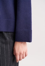 Boxy-Pullover aus Wolle und Kaschmir in Dunkelblau |  Seidensticker Onlineshop