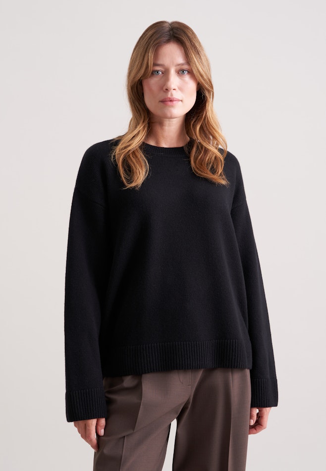 Boxy- Pullover aus Wolle und Kaschmir in Schwarz | Seidensticker Onlineshop
