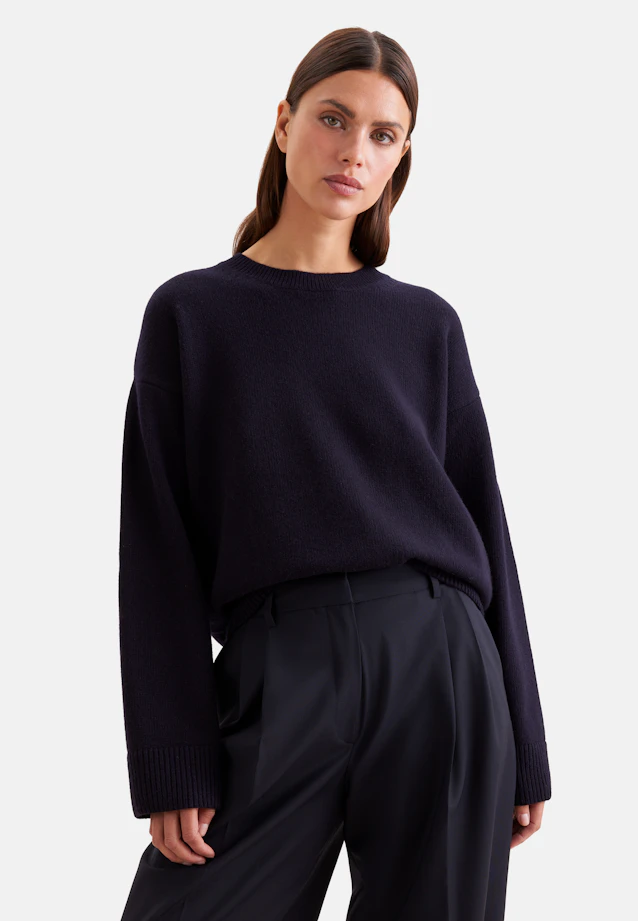 Pull carré en laine et cachemire in Bleu Foncé |  Seidensticker Onlineshop