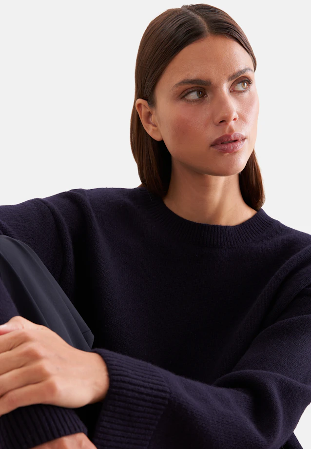Pull carré en laine et cachemire in Bleu Foncé |  Seidensticker Onlineshop