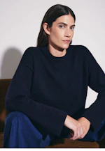 Boxy-Pullover aus Wolle und Kaschmir in Dunkelblau |  Seidensticker Onlineshop