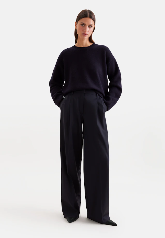 Pull carré en laine et cachemire in Bleu Foncé |  Seidensticker Onlineshop