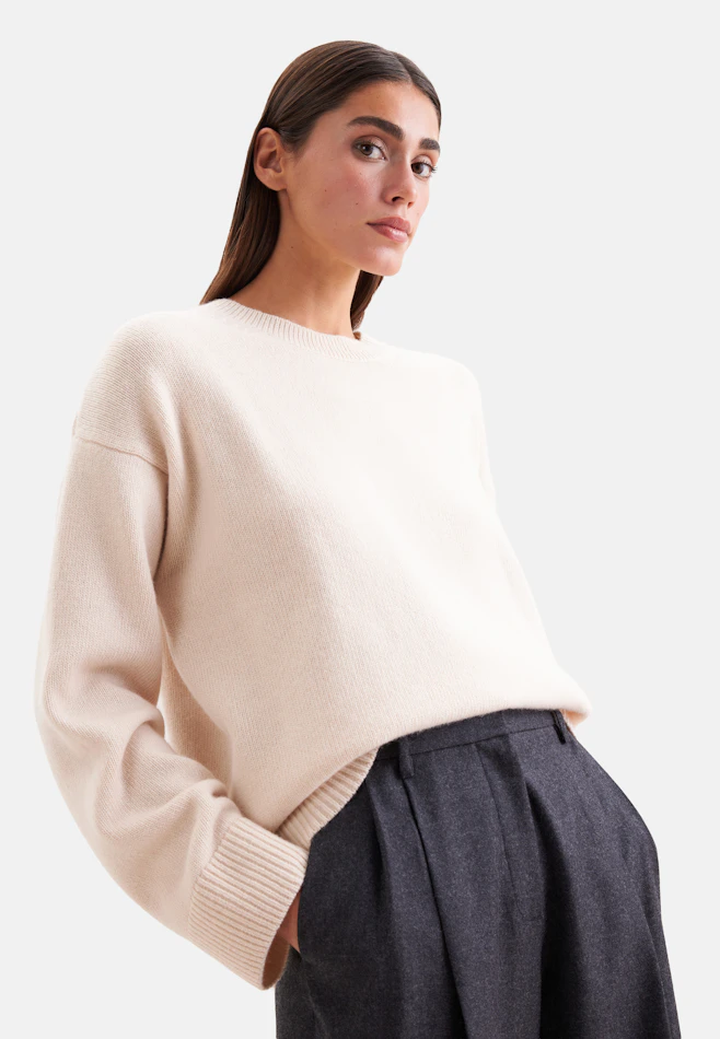 Boxy-Pullover aus Wolle und Kaschmir in Beige | Seidensticker Onlineshop