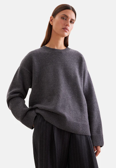 Boxy sweater in wool and cashmere in Grey |  Seidensticker Onlineshop