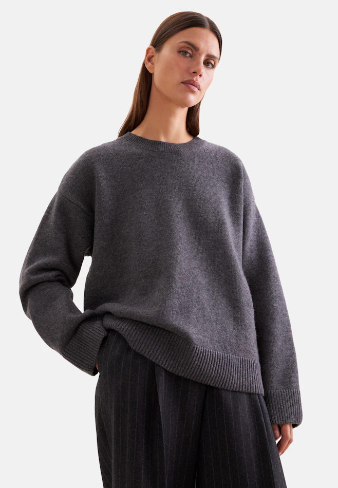 Boxy-Pullover aus Wolle und Kaschmir in Grau | Seidensticker Onlineshop