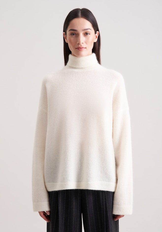 Oversized Rollkragenpullover aus Wolle und Mohair in Ecru | Seidensticker Onlineshop