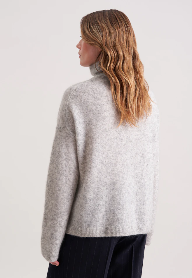 Pull à col roulé en laine et mohair oversize dans Gris | Boutique en ligne Seidensticker