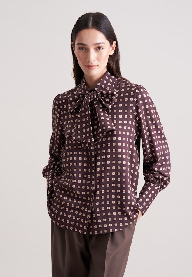 Bluse mit abnehmbarer Schluppe in Braun | Seidensticker Onlineshop