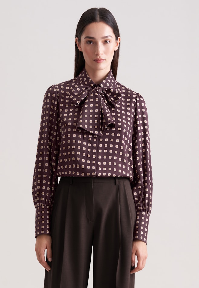 Bluse mit abnehmbarer Schluppe in Braun | Seidensticker Onlineshop