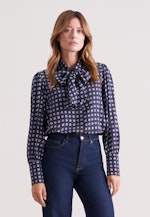 Bluse mit abnehmbarer Schluppe in Dunkelblau |  Seidensticker Onlineshop