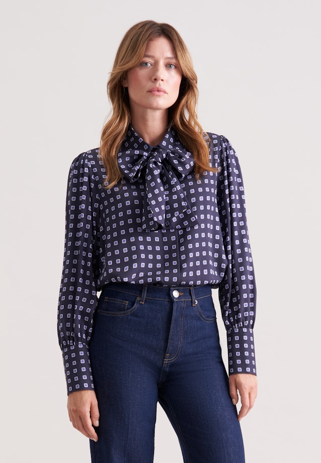 Bluse mit abnehmbarer Schluppe in Dunkelblau |  Seidensticker Onlineshop