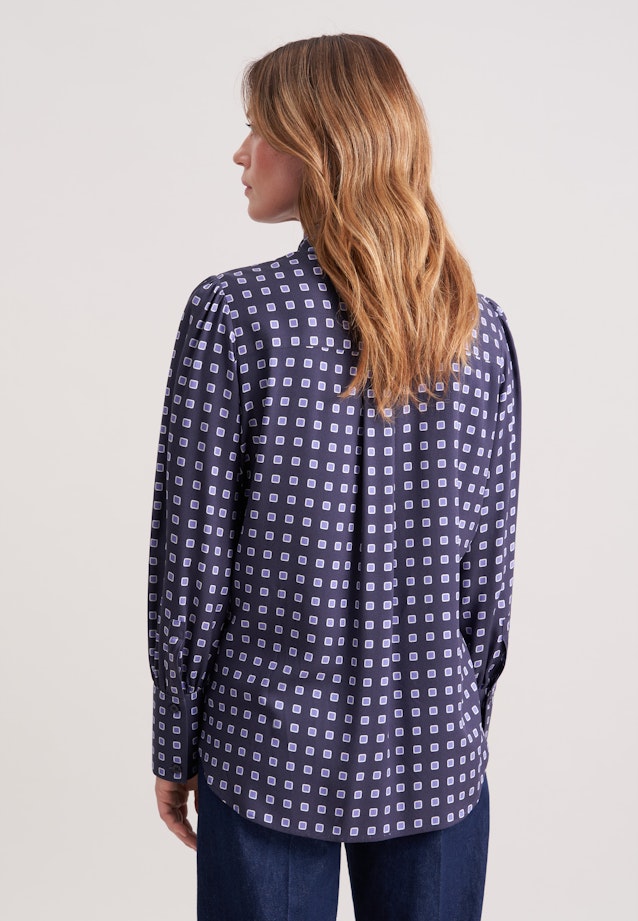 Bluse mit abnehmbarer Schluppe in Dunkelblau |  Seidensticker Onlineshop
