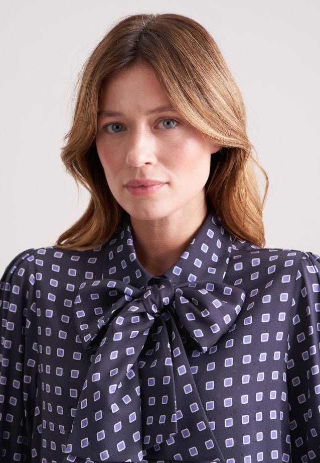Bluse mit abnehmbarer Schluppe in Dunkelblau |  Seidensticker Onlineshop