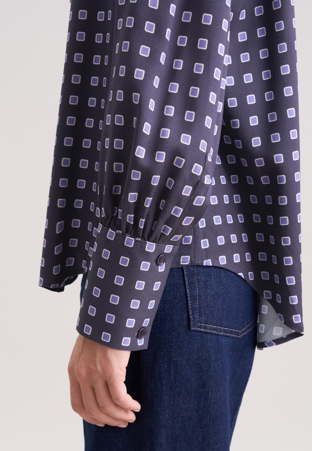 Bluse mit abnehmbarer Schluppe in Dunkelblau |  Seidensticker Onlineshop
