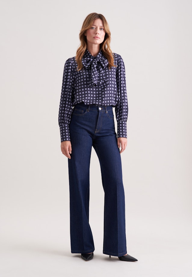 Bluse mit abnehmbarer Schluppe in Dunkelblau |  Seidensticker Onlineshop