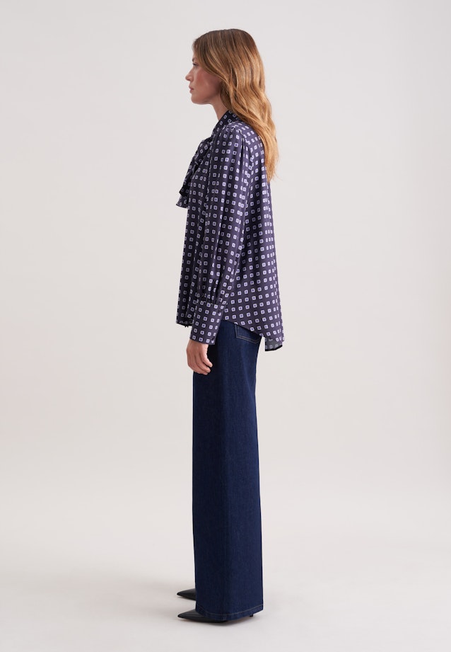 Bluse mit abnehmbarer Schluppe in Dunkelblau |  Seidensticker Onlineshop