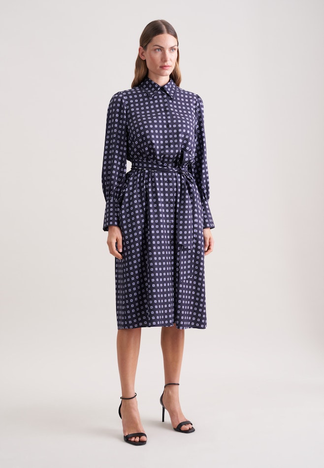 Midikleid mit Gürtel in Dunkelblau | Seidensticker Onlineshop