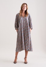 Satiniertes Kleid mit Volumenärmel in Beige |  Seidensticker Onlineshop