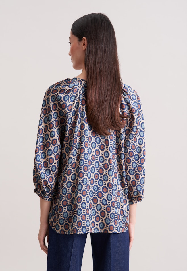 Satinierte Bluse mit Volumenärmel in Beige | Seidensticker Onlineshop