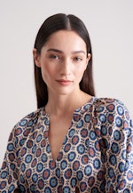 Satinierte Bluse mit Volumenärmel in Beige |  Seidensticker Onlineshop