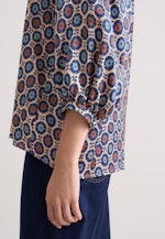 Satinierte Bluse mit Volumenärmel in Beige |  Seidensticker Onlineshop