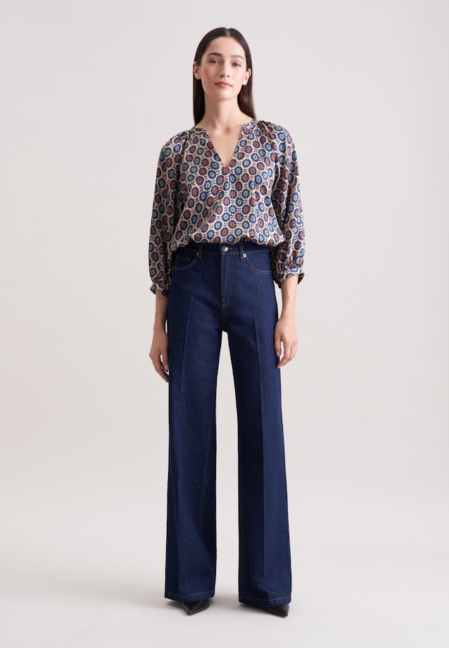 Satinierte Bluse mit Volumenärmel in Beige |  Seidensticker Onlineshop