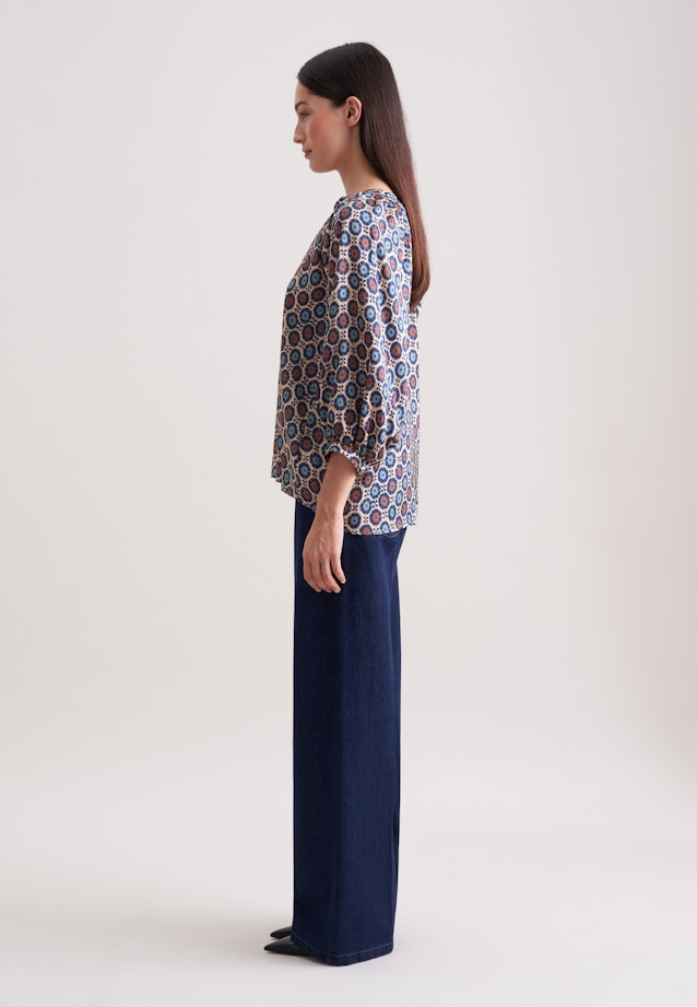 Satinierte Bluse mit Volumenärmel in Beige |  Seidensticker Onlineshop