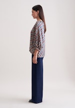 Satinierte Bluse mit Volumenärmel in Beige |  Seidensticker Onlineshop