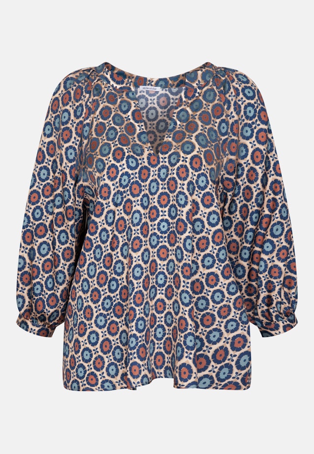 Satinierte Bluse mit Volumenärmel in Beige |  Seidensticker Onlineshop