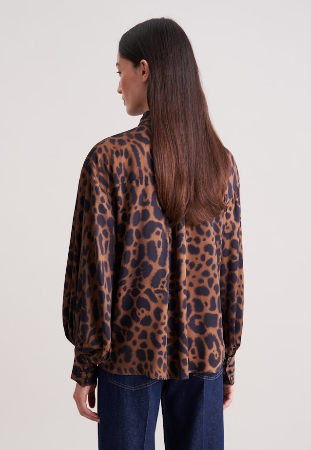 Satinierte Bluse mit Schleifendetail in Beige |  Seidensticker Onlineshop