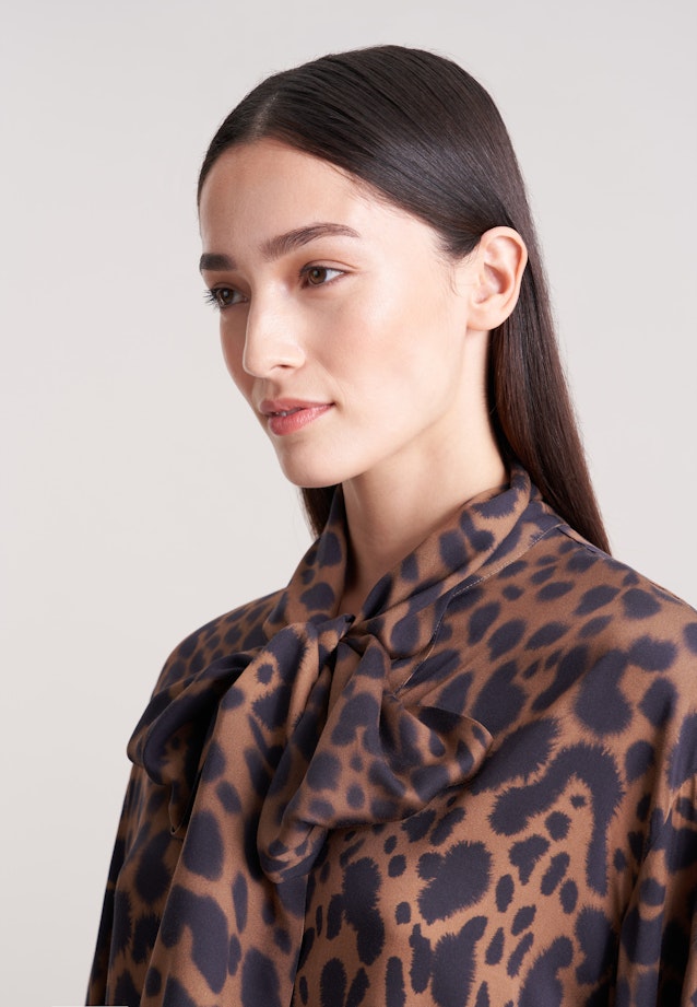 Satinierte Bluse mit Schleifendetail in Beige |  Seidensticker Onlineshop