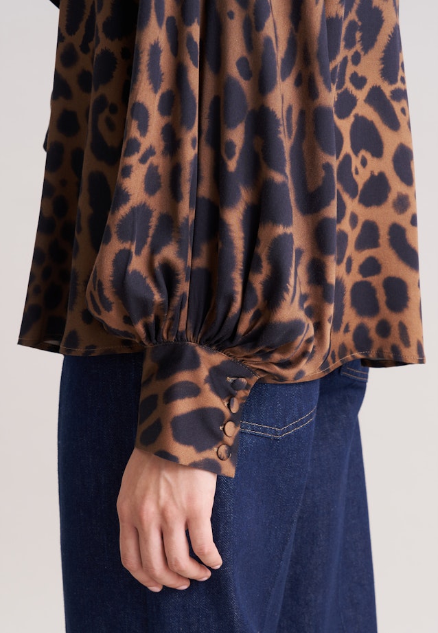 Satinierte Bluse mit Schleifendetail in Beige |  Seidensticker Onlineshop