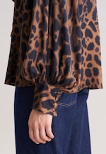 Satinierte Bluse mit Schleifendetail in Beige |  Seidensticker Onlineshop