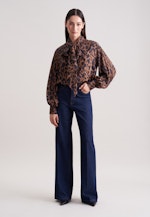 Satinierte Bluse mit Schleifendetail in Beige |  Seidensticker Onlineshop