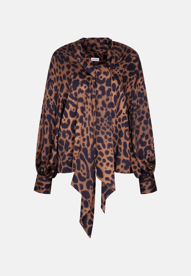 Satinierte Bluse mit Schleifendetail in Beige |  Seidensticker Onlineshop