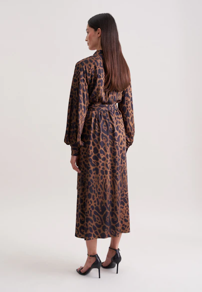 Robe en satin aux manches volumineuses in Beige |  Seidensticker Onlineshop