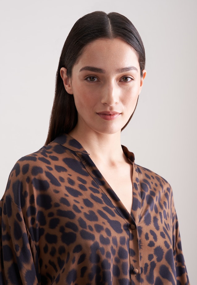 Satiniertes Kleid mit voluminösen Ärmeln in Beige |  Seidensticker Onlineshop