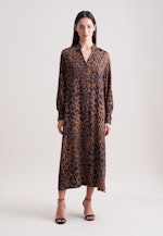 Satiniertes Kleid mit voluminösen Ärmeln in Beige |  Seidensticker Onlineshop