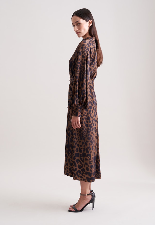 Satiniertes Kleid mit voluminösen Ärmeln in Beige |  Seidensticker Onlineshop