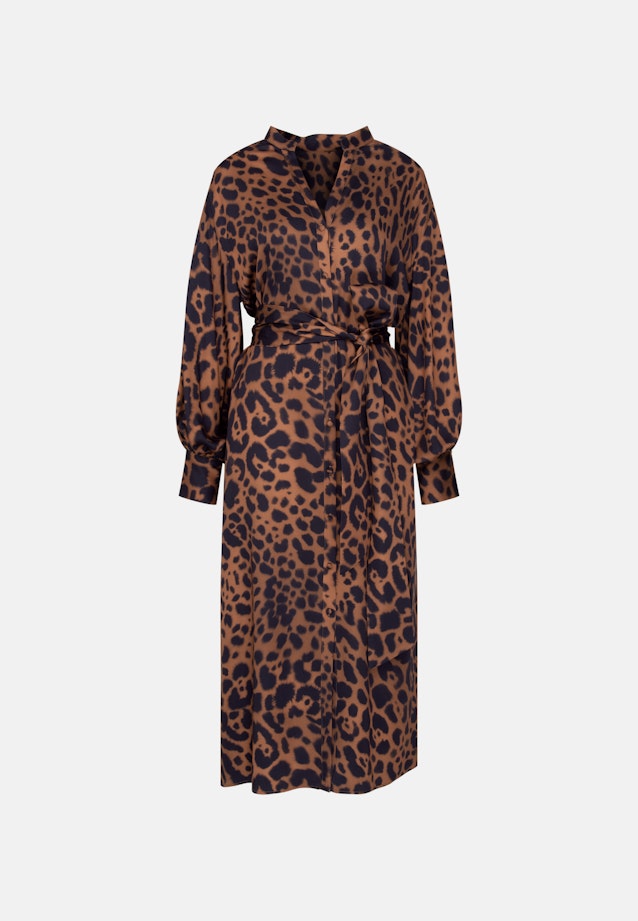 Satiniertes Kleid mit voluminösen Ärmeln in Beige |  Seidensticker Onlineshop