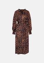 Satiniertes Kleid mit voluminösen Ärmeln in Beige |  Seidensticker Onlineshop