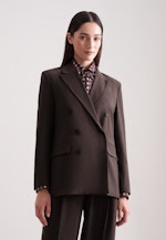 Zweireihiger Blazer mit Pattentaschen aus einer Wollmischung in Braun |  Seidensticker Onlineshop